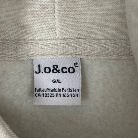 J.O & Co. Hooded Sweatshirt Cropped Sz Large Batwing Sleeves - Picture 6 of 9